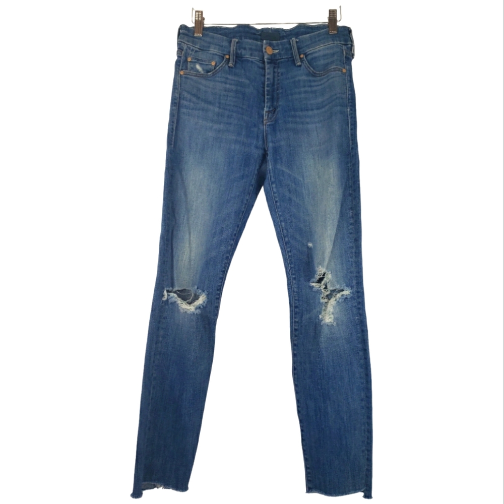 Abercrombie & Fitch Slim Straight Jeans Size 30 x 32 Distressed 100% Cotton